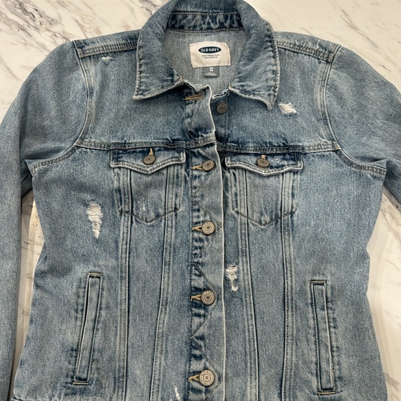 Distressed Light Wash Denim Jacket Size XS - Picture 3 of 7